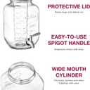 FineDine Glass Drink Dispenser with Stand & Stainless Steel Spigot 1 Gallon drink dispensers for parties, glass beverage dispenser Set, punch bowl for Lemonade, Juice, Infused Water & More, 2 Pack