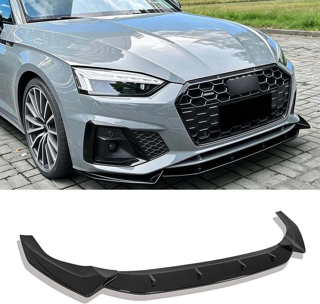 3pcs Front Bumper Lip Spoiler for Audi A5 S5 8W6 2021-2024