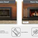Pleasant Hearth Alsip Sunlight Nickel Glass Firescreen Door | Small