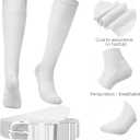 Baseball Socks and belt Combo Set Men's Baseball Belt with Softball Sock Elastic Waist Belts (White) Kid