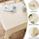 AUSSPVOCT Textured Tablecloth Rectangle 52x70 Water Resistant Spill-Proof Wipeable Cream Table Cloth Wrinkle Free Fabric Dining Table Cover for Spring Easter Party Farmhouse Kitchen Decor