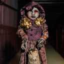 4FT Halloween Decorations Outdoor Animatronics Creepy Doll Skull,Sound Touch Activated,Light Up Eyes, Creepy Sound,Scary Halloween Party Prop for Haunted House Holiday,Yard Lawn