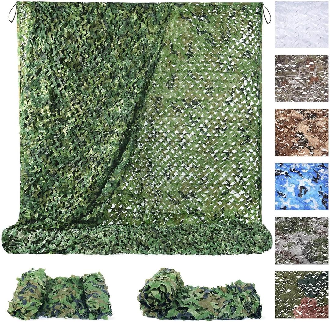 Sposuit Camo Netting - Camouflage Net 10x20 20x20 10x10 5x10 5x20, Military Camo Netting for Hunting Bulk Roll, Camo Tarp Sunshade Net for Party Decorations, Sunshade, Camping Ghillie Netting