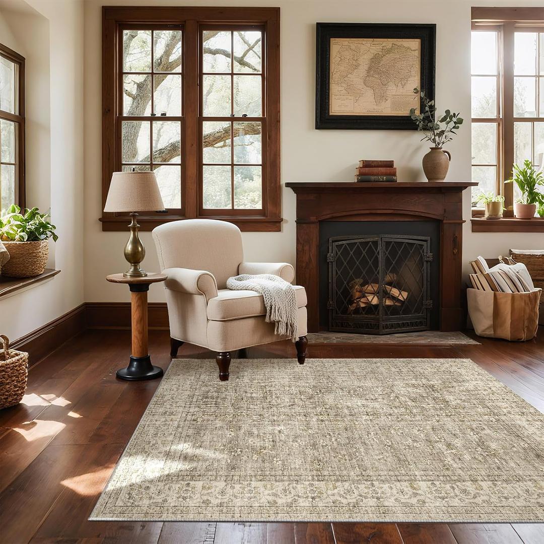 Washable Entryway Small Area Rugs: Door Mat Indoor Entrance 4x6 Boho Rug Stain Resistant Non-Slip Rubber Backing Soft Carpet for Kitchen Front Door Indoor Entrance Entry Bedroom Kids Room
