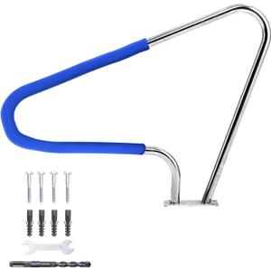 Pool Handrail 48"x 36", Rustproof Pool Handrail for Swimming Pool 370LBS Load Capacity, 304 Stainless Steel with Blue Grip Cover & Accessories
