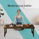 Japanese Floor Table Folding Coffee Table Low Bamboo Desk for Laptop Study Coffee Tea Meditation Yoga, Low Coffee Table Small for Living Room Tatami Dining No Assembly,Easy Storage, C-31.5*18.9*13.8in