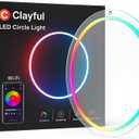 Smart RGBICW LED Circle Neon Sign 16 Million DIY Colors RGB LED Mood Wall Sign with Bluetooth App & Inline Control, Gradient & Music Sync Modes, USB Powered Aesthetic Decor for Bedroom, Dorm