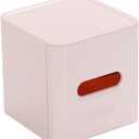 Kichvoe Pink Square Roll Tray Tissue Box Cover with Storage Holder for Bathroom Dresser and Living Room