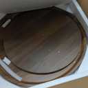 PPAMAPIC Round End Table, 2 Tier Side Table with Storage Shelf, Nightstand Accent Table for Living Room Bedroom Small Space, Golden Metal Frame, 19.7" D x 23.6" H, Rustic Brown