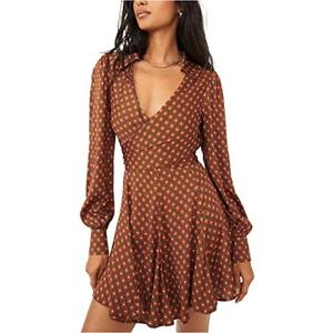 Free People womens It Takes Two Long Sleeve Mini Dress, Size S/M