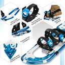 4-in-1 Lightweight Terrain Snowshoes Set for Men Women Youth Kids, Light Weight Aluminum Alloy Terrain Snow Shoes with Trekking Poles,Waterproof Snow Leg Gaiters and Carrying Tote Bag Light weight Snow Shoes Easy to Wear, 25''