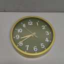 Wall Clocks Battery Operated 8 inch Modern Wall Clock,Silent Non Ticking Wall Clock for Living Room Bedroom Kitchen Office Classroom Decor (Green Gold)
