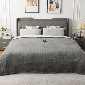 WOOMER Heated Throw Blanket Full Size, Soft Flannel Fast Heating Blanket with Multi-Color Option, 77"x 84", 10 Heating Levels & 0.5-12H Auto Off, Over-Heat Protection