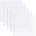 Zonon 5 Pcs Clear Polycarbonate Sheets 12 x 12 x 0.125 Inch Thin Plastic Sheet Resistant Plastic Panel Polycarbonate Board with Protective Paper for DIY Document Picture Frames Easy to Cut Bend Mold