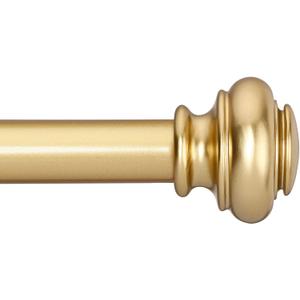 SIMEWIN Heavy Duty Curtain Rods for Windows 48 to 84 Inches, 1 Inch Gold Curtain Rod for Bedroom, Living Room, Patio, Kitchen, Adjustable Curtains Rods with Classic Finials, Gold Finishing (28"-88")
