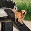 Folding Dog Ramp for Car SUV Truck, 17.3" x 71" Portable Pet Ramp for Large Dogs, Lightweight Non-Slip Dog Car Ramp, Sturdy Dog Ramp for Cars and High Beds, Easy to Carry and Store
