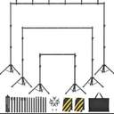 Eocnrhe Backdrop Stand Kit - 6 Widths, 10x7.5ft Adjustable Background Stand for Parties & Studio Photography