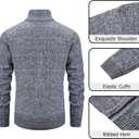 Vcansion Men's Slim Fit Full Zip Up Stand Collar Casual Knitted Sweaters Cardigan with Pockets (Gray, XXL)