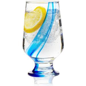 Libbey Blue Ribbon Goblet Glasses, Artisan Inspired, Durable Water Goblets Set of 8, Clear, Stemmed Water Glasses to Showcase Sodas, Cocktails, 12.8 Ounces