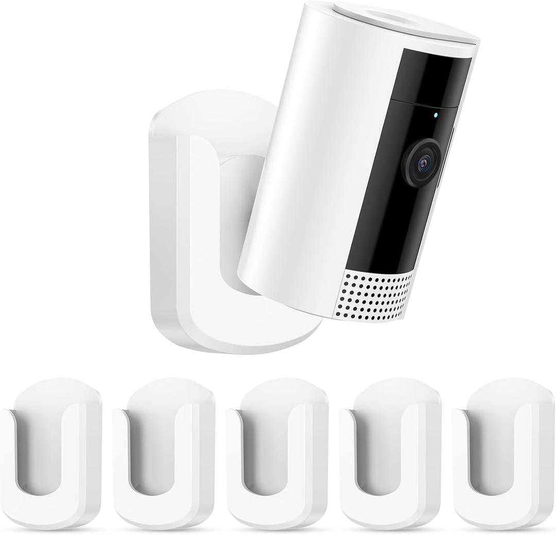 No Drill Ring Indoor Cam Adhesive Wall Mount Bracket - No Screws Needed, Easy Install - Compatible with Ring Cameras(1st Gen and 2nd Gen) for Home Surveillance (5 Pack)