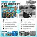 Jotesnew 365 Gallon 103" Pool Storage Bin XXXL Extra Large Swimming Pool Float Storage Bin, Pool Noodles Holder, Toys, Floats and Balls Mesh Rolling Storage Organizer Bin, 103" Lx32 Wx35 H (Blue)