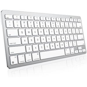 OMOTON Wireless Keyboard for Mac, Compact Ultra-Slim Design (No Number Pad), Stable Bluetooth Keyboard for Mac, Ergonomic and Portable, Compatible with MacBook Pro/Air/iMac, Silverwhite
