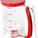 Batter separator Cupcakes Pancakes Cookie Cake Waffles Batter Dispenser cookie separator batter Cream Separator Cup Measuring Baking Tools (red)