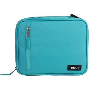 PackIt Freezable Classic Lunch Box, Teal, Built with ECOFREEZE Technology, Collapsible, Reusable, Zip Closure With Zip Front Pocket and Buckle Handle, Designed for Fresh Lunch On the Go
