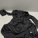 XXTAXN Women's Sexy Wrap V Neck Long Sleeve Flowy Hem A Line Ruched Waist Corest Mini Dress(M)