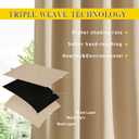 NICETOWN 2 Panels Weighted Blackout Cabana Curtains Outdoor Patio, W52 x L84 Windproof Top & Bottom Grommet & Back Tab, Thermal Heavyweight Drapes Keep Privacy for Yard/Porch, Biscotti Beige