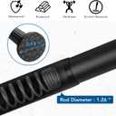 Tension Curtain Rod, 51-126 Inch,Spring Closet Rod, for Windows or Shower, Easy to Install, No Drilling, No Rust, for Bathroom, Rod Diameter 1.26 Inches, Black,Umimile