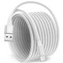 Huukein White USB C Cable 10 ft, Long USB A to USB C Cable Fast Charging, USBC Charger Cord Braided for iPhone 17 Air 16 15 Pro Max Plus, for Samsung Galaxy S21 Note 10