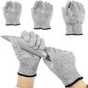 Cut Resistant Gloves, Level 5, Non-Slip Grip, Machine Washable, for Kitchen, Oyster Shucking, Woodworking (Grey(chid))