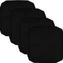 FLYMEI Patio Cushion Covers 25x27x5 Waterproof Outdoor Cushion Cover Replacement 4Packs Outdoor Seat Cushion Slipcover for Rattan Chair Sofa, Black