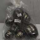 Winlyn 7 Pcs Assorted Artificial Gold Brush Black Pumpkins Rustic Decorative Halloween Faux Foam Pumpkins for Fall Halloween Thanksgiving Tabletop Centerpiece Mantel Kitchen Decor