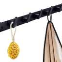Coat Rack Wall Mount with 7 Hooks, Black Wall Coat Hook, Wall Mounted Modern Coat Rack, Coat Hook is Suitable for Living Room Entrance, Bedroom, Kitchen, Bathroom Etc.