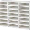 Literature Organizer,21 Compartments,Classroom Offices SchoolMailbox with Adjustable Shelves,Paper and Mail Organizer 27.8"x21"x9.3"(White)