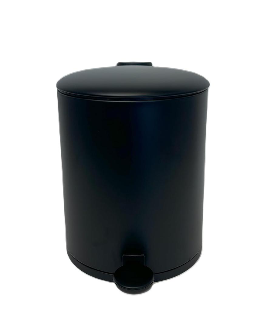Splash Home Carson Stainless Steel 5-Liter Step Can Wastebasket,Quiet Close, Removable Bucket, 9.5" x 7.75",Black