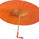Plain Bamboo Parasol Umbrella for Weddings, 33 Inch Diameter, Sun Protection, DIY Decor, Photo Props(Orange), Diameter: 33 inches, Length: 23 inches