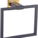 GERZWY Bathroom Hardware Hand Towel Holder SUS 304 Stainless Steel Towel Ring for Bath Kitchen Garage Heavy Duty Wall Mounted (Black & Gold) JG1906-BD