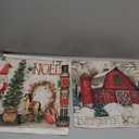 Hlonon Christmas Decorations Christmas Pillow Covers 18 x 18 Inches Set of 4 - Xmas Series Cushion Pillow Cover Custom Zippered Square Pillowcase