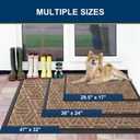 Smiry Front Door Mat Outside Entrance, Heavy Duty Sturdy Natural Rubber Doormat, Trap Dirt and Moisture, Easy Clean Low Profile Mats for Indoor Outdoor Entry, Grid Geometric (35x23, Coffee)