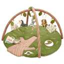 Baby Play Gym and Activity Mat for Newborn 0-6-12 Months | Extra Large Tummy Time Mat with 8 Removable Sensory Toys | Infant Play Mat for Boys & Girls | Jungle Safari Nursery Decor 35" x 37"