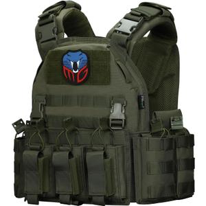 MGFLASHFORCE Tactical Vest Molle Airsoft Vest for Men (Green)