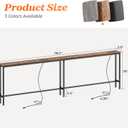 SUPERJARE 79 Inch Sofa Table with 2 Power Outlets and USB-C Ports, 5.9 Inch Narrow Console Table with Storage, Long Entryway Hallway Couch Table Behind Sofa, Small Spaces, Living Room, Rustic Brown