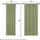 Lecloud Sage Green Room Darkening Curtains 84 Inches Long 2 Panels Set, Solid Thermal Insulated Rod Pocket Window Treatments, Solid Curtain Drapes for Bedroom Living Room, 50" W x 84" L