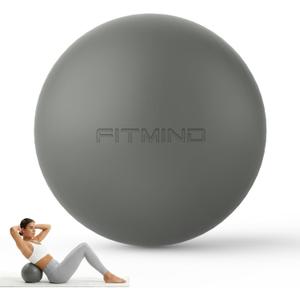 Pilates Ball 8 inch, Small Yoga Ball Extra Thick, Mini Pilates Ball with Pump, Non-Slip Surface Small Exercise Ball for Physical Therapy, Stretching, Strength & Core Training (Dark Gray)