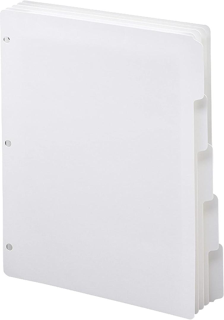 Smead 89415 Three-Ring Binder Index Divider 5-Tab White