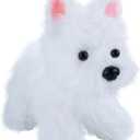 AIXINI Soft and Cute White Westie Plush Toy - Adorable Fluffy Stuffed Animal Dog for Kids