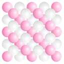SEEVOR 28 Pcs Balls Table Tennis Balls 40mm Color Plastic Balls Assorted Color Balls Bulk Washable Small Game Balls for Party Decoration Handcrafted Art Carnival Pool Games (Pink and White)